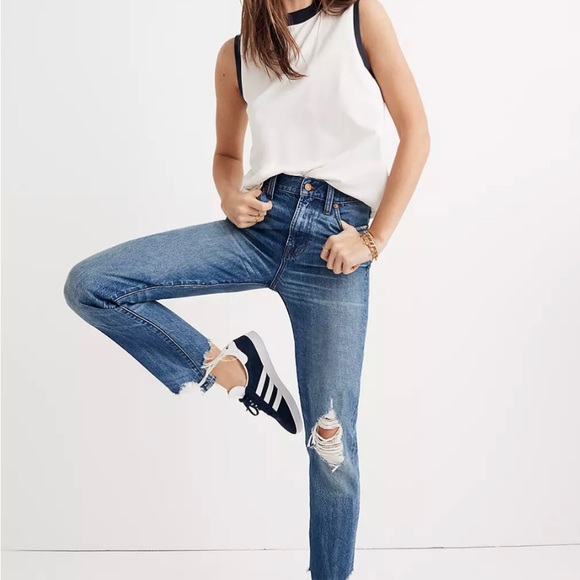 Madewell Destructed Denim Jeans Size 25 - Picture 3 of 8